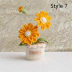 Gehäkelter Blumenstrauß Topfpflanze, Handgestrickte Blume, Ewige Wohnkultur