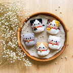 Mini Amigurumi Katze Schlüsselbund, Handgefertigte Gehäkelte Katze Schlüsselanhänger, Niedlicher Schlüsselring, 8-10 cm, Plüschtier Zubehör