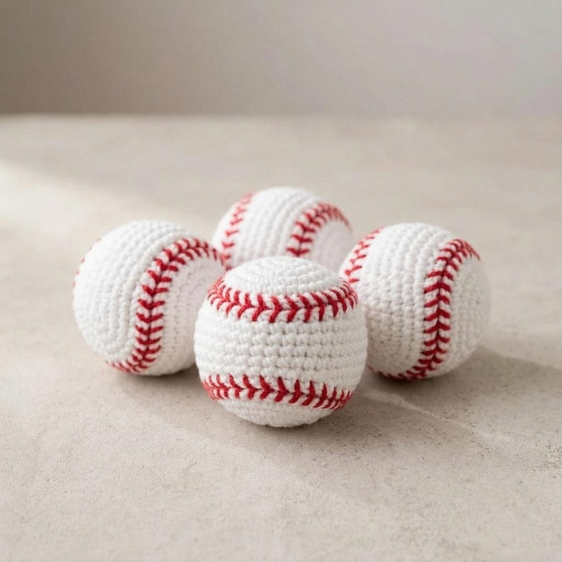Gehäkelte Sportbälle Set – Fußball, Basketball, Football – Amigurumi Dekoration, 3,5 Zoll