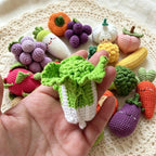 Gehäkelte Obst Gemüse Schlüsselanhänger, Gestrickte Lebensmittel Taschenanhänger, Amigurumi Plüsch Accessoire