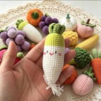 Gehäkelte Obst Gemüse Schlüsselanhänger, Gestrickte Lebensmittel Taschenanhänger, Amigurumi Plüsch Accessoire