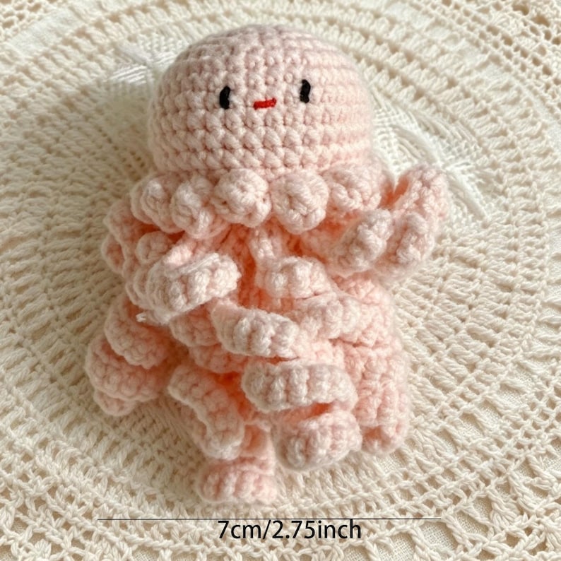 Gehäkelte Meerestiere Schlüsselanhänger, Amigurumi Oktopus Seepferdchen Muschel Taschenanhänger, Handgemacht, Set
