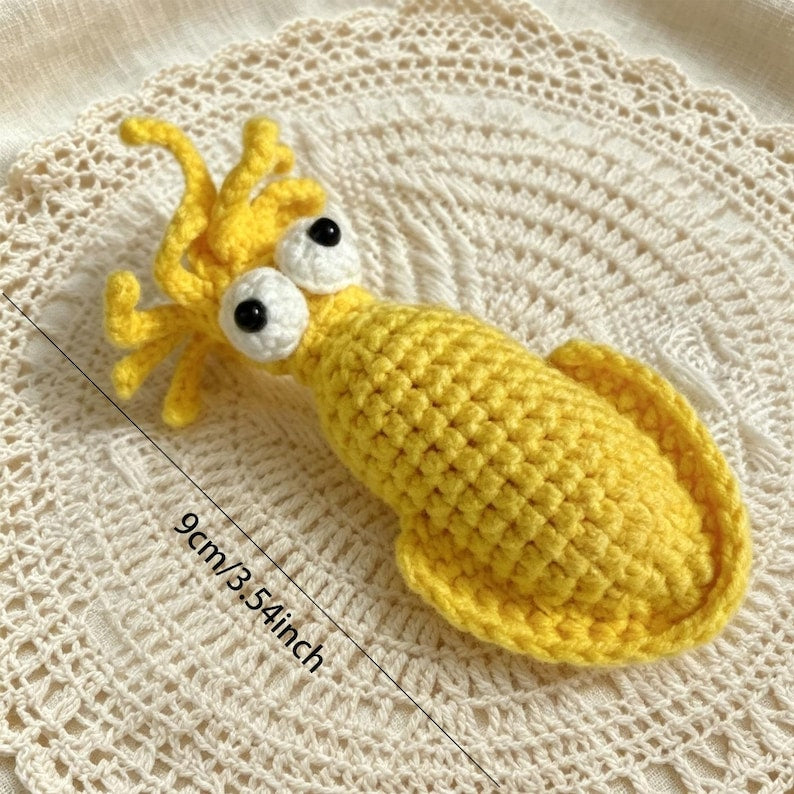 Gehäkelte Meerestiere Schlüsselanhänger, Amigurumi Oktopus Seepferdchen Muschel Taschenanhänger, Handgemacht, Set