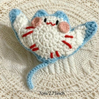 Gehäkelte Meerestiere Schlüsselanhänger, Amigurumi Oktopus Seepferdchen Muschel Taschenanhänger, Handgemacht, Set