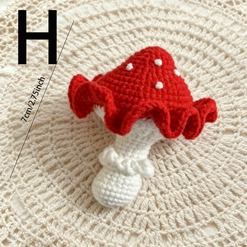 Gehäkelter Pilz Schlüsselanhänger, Amigurumi Fliegenpilz Taschenanhänger, Woodland Fairycore Anhänger