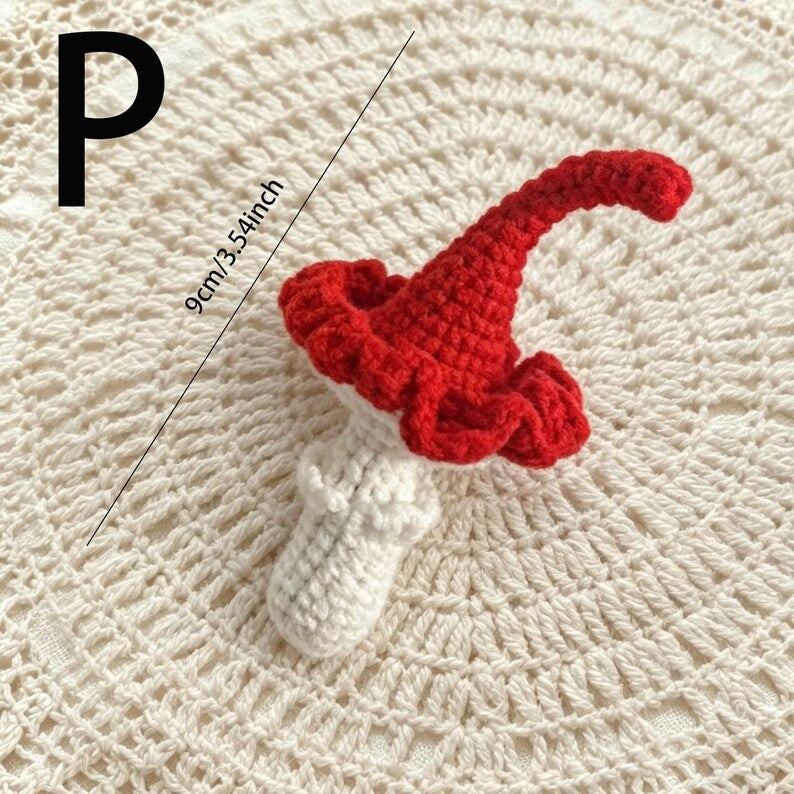 Gehäkelter Pilz Schlüsselanhänger, Amigurumi Fliegenpilz Taschenanhänger, Woodland Fairycore Anhänger