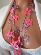 Gelbe Blumen Häkelkette, Türkisch Oya Perlen Lariat, Romantische Sommer Braut Schmuck, Garten Hochzeit Accessoire