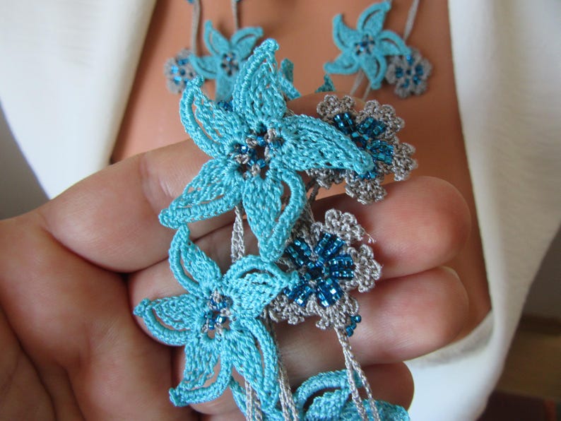 Gelbe Blumen Häkelkette, Türkisch Oya Perlen Lariat, Romantische Sommer Braut Schmuck, Garten Hochzeit Accessoire