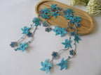Gelbe Blumen Häkelkette, Türkisch Oya Perlen Lariat, Romantische Sommer Braut Schmuck, Garten Hochzeit Accessoire