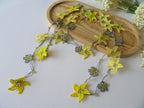 Gelbe Blumen Häkelkette, Türkisch Oya Perlen Lariat, Romantische Sommer Braut Schmuck, Garten Hochzeit Accessoire