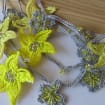 Gelbe Blumen Häkelkette, Türkisch Oya Perlen Lariat, Romantische Sommer Braut Schmuck, Garten Hochzeit Accessoire