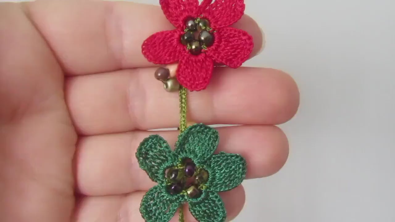Colorful Boho Friendship Necklace, Crochet Flower Friend Necklace, Beaded Summer Long Wrap Lariat