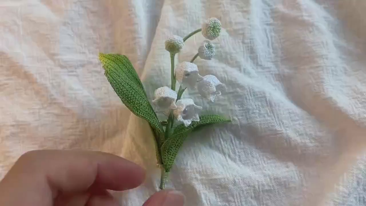 Maiglöckchen Brosche Gehäkelt Anstecknadel Hochzeitsschmuck Geburtsblume Mai