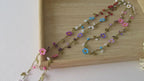 Bunte Micro Blume Häkelkette, Amethyst, Koralle, Rosa Blau Quarz, Howlith Perlen Lange Wrap Lariat Schmuck