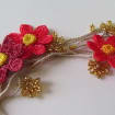 Coral Daisy Lange Häkelkette, Floral Wrap Lariat, Boho Sommer Statement Halskette